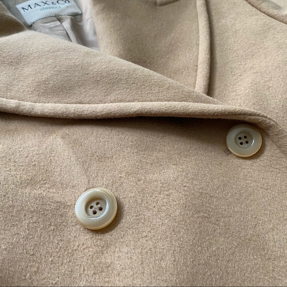 NWOT MaxMara Max&Co. Wool and Cashmere Double Breasted Coat in Camel - Picture 8 of 14